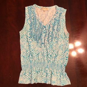 Jones New York Sleeveless Ruffled Shirt